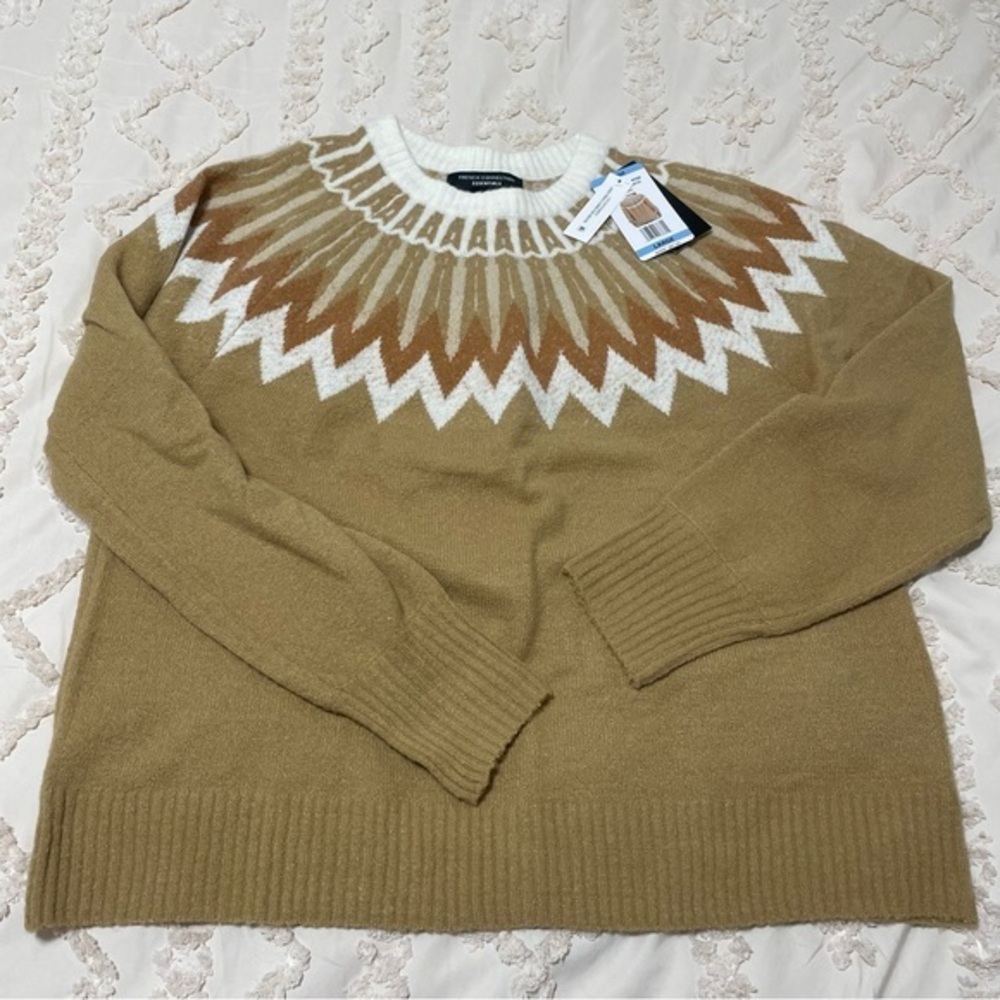 French Connection Essentials NWT fair isle sweater, size medium